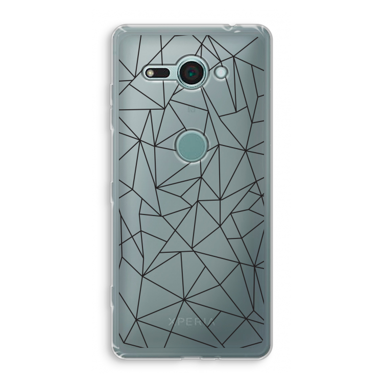 Geometrische lijnen zwart: Sony Xperia XZ2 Compact Transparant Hoesje