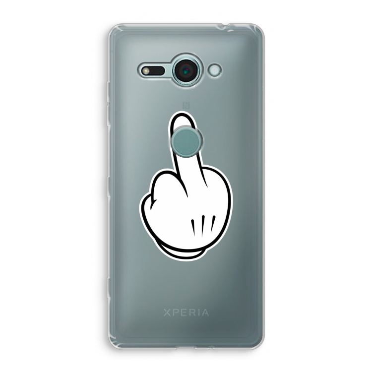 Middle finger white: Sony Xperia XZ2 Compact Transparant Hoesje