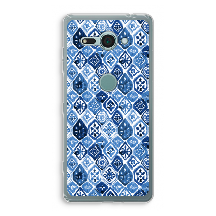 Blauw motief: Sony Xperia XZ2 Compact Transparant Hoesje