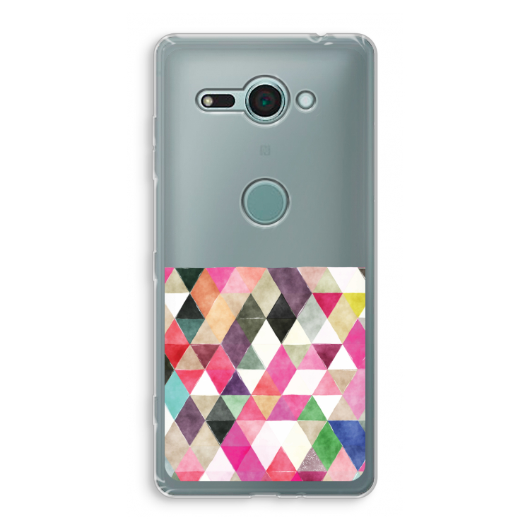 Gekleurde driehoekjes: Sony Xperia XZ2 Compact Transparant Hoesje