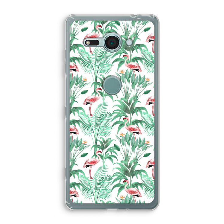 Flamingo bladeren: Sony Xperia XZ2 Compact Transparant Hoesje