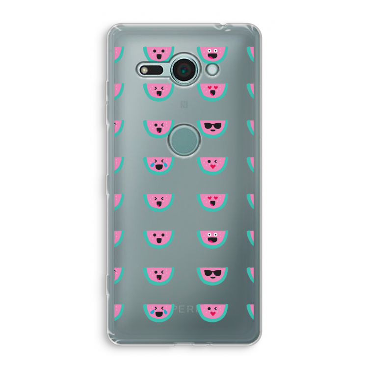 Smiley watermeloenprint: Sony Xperia XZ2 Compact Transparant Hoesje