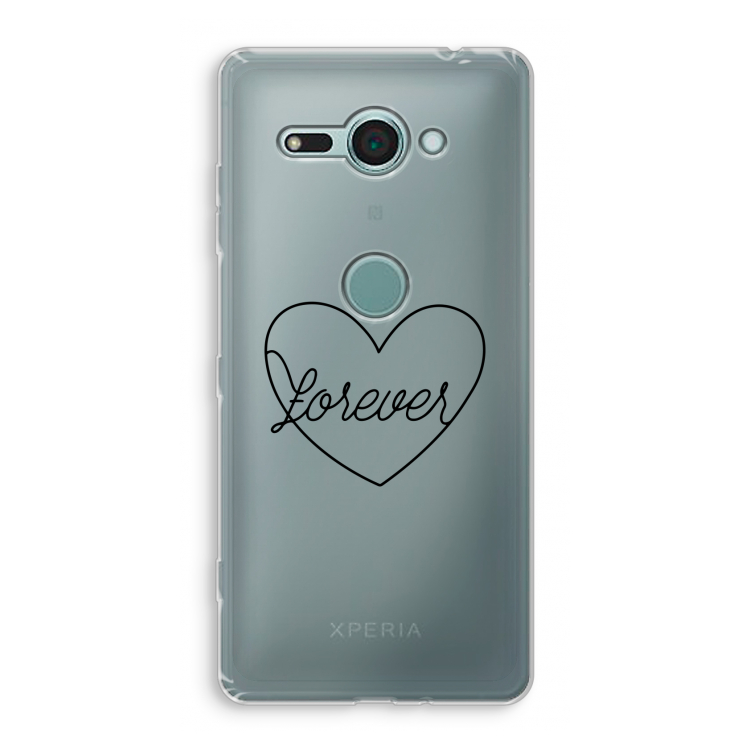 Forever heart black: Sony Xperia XZ2 Compact Transparant Hoesje
