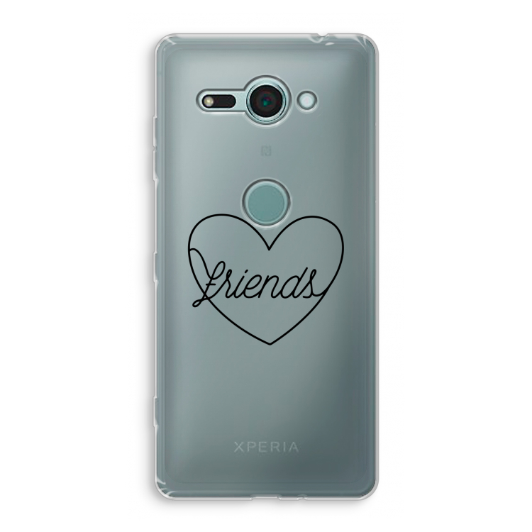 Friends heart black: Sony Xperia XZ2 Compact Transparant Hoesje