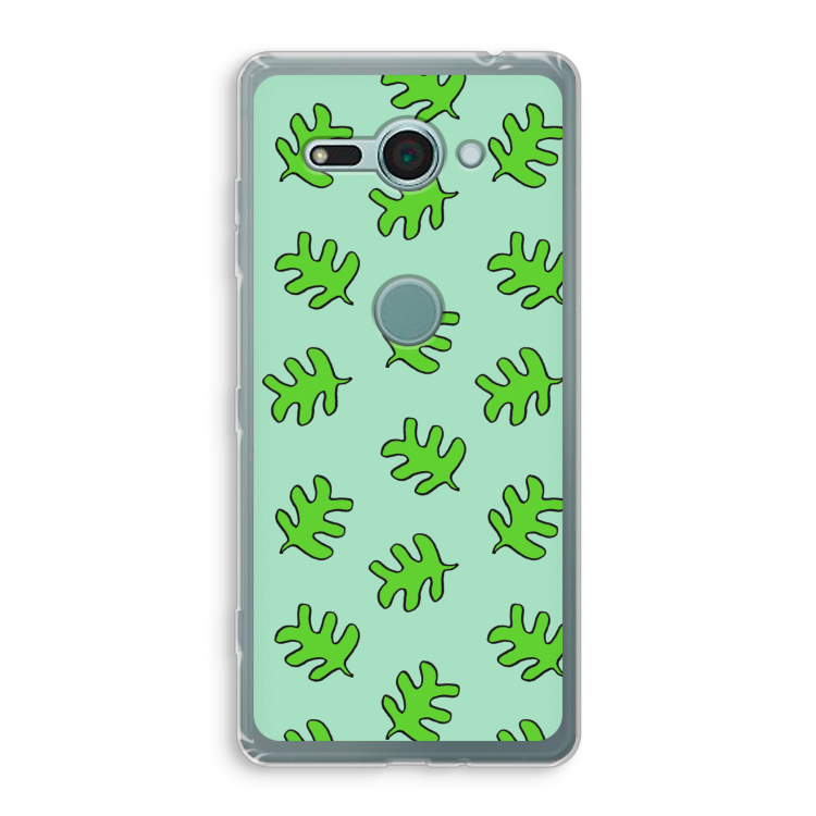 Groene blaadjes: Sony Xperia XZ2 Compact Transparant Hoesje