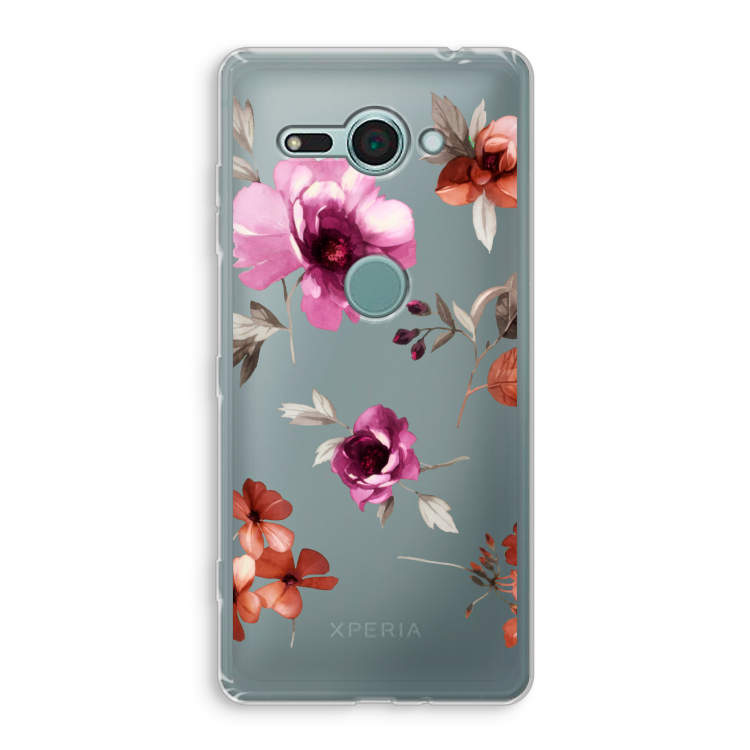 Geschilderde bloemen: Sony Xperia XZ2 Compact Transparant Hoesje