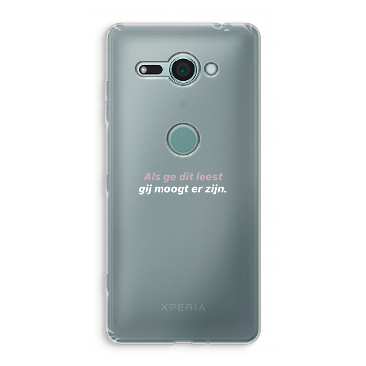 gij moogt er zijn: Sony Xperia XZ2 Compact Transparant Hoesje
