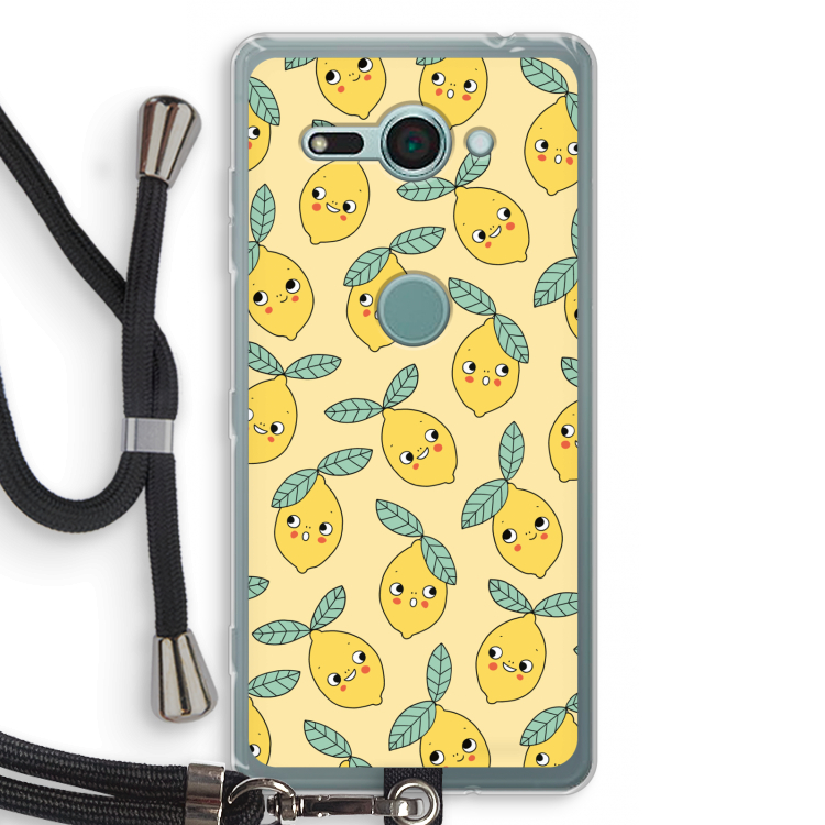 Citroenen: Sony Xperia XZ2 Compact Transparant Hoesje met koord