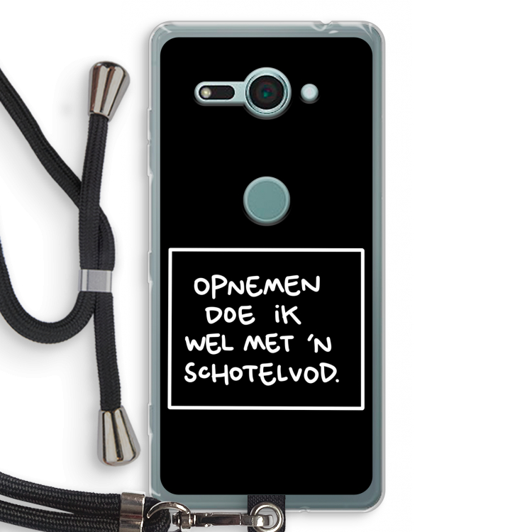 Schotelvod: Sony Xperia XZ2 Compact Transparant Hoesje met koord