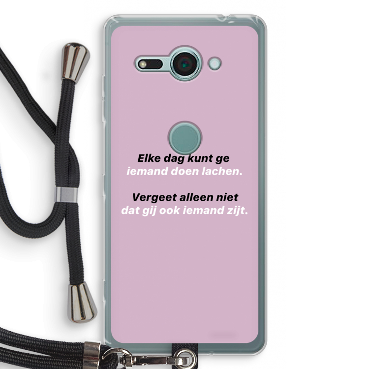 gij zijt ook iemand: Sony Xperia XZ2 Compact Transparant Hoesje met koord