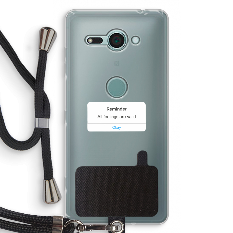 Reminder: Sony Xperia XZ2 Compact Transparant Hoesje met koord