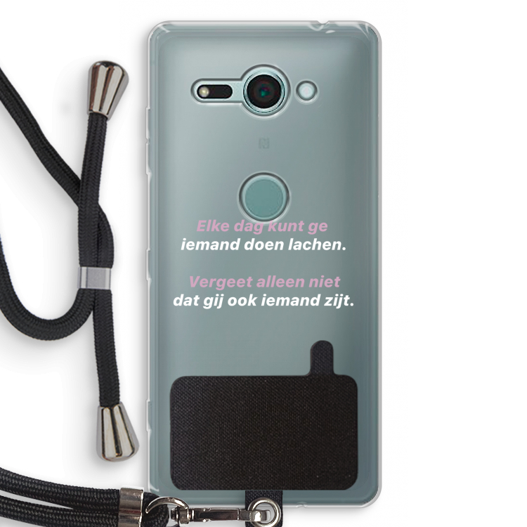 gij zijt ook iemand: Sony Xperia XZ2 Compact Transparant Hoesje met koord
