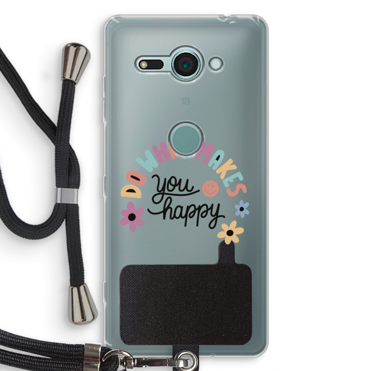 Happy days: Sony Xperia XZ2 Compact Transparant Hoesje met koord