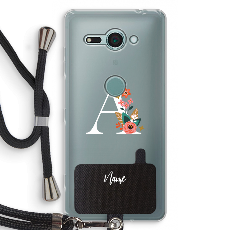Pink Bouquet: Sony Xperia XZ2 Compact Transparant Hoesje met koord