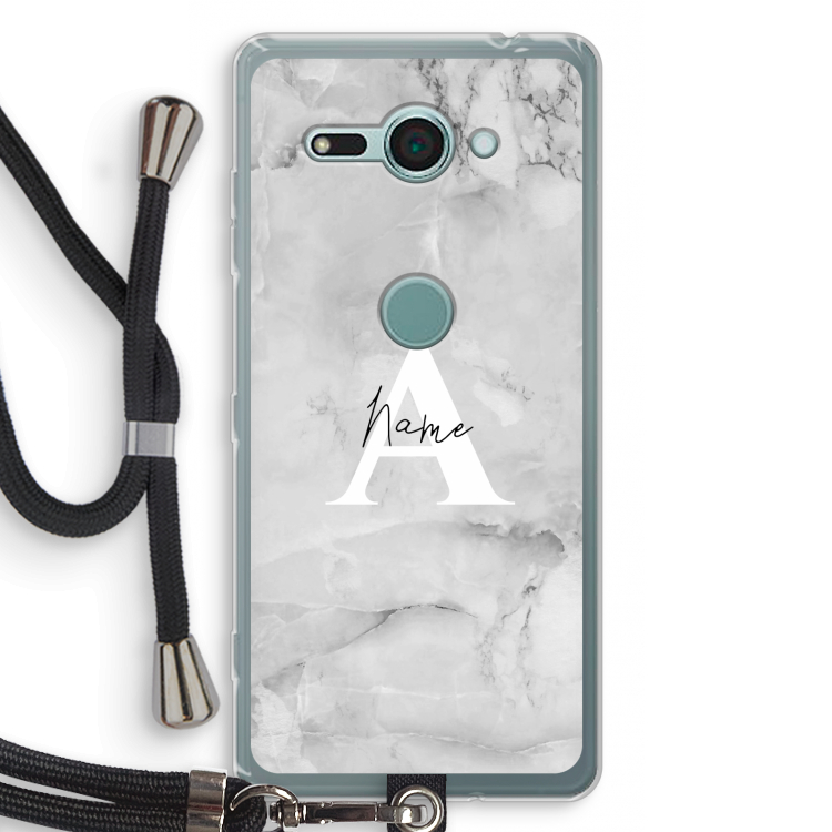 Ivory Marble: Sony Xperia XZ2 Compact Transparant Hoesje met koord