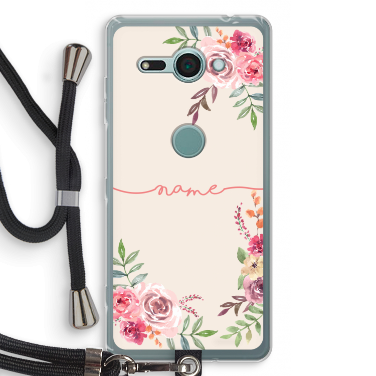 Rozen: Sony Xperia XZ2 Compact Transparant Hoesje met koord