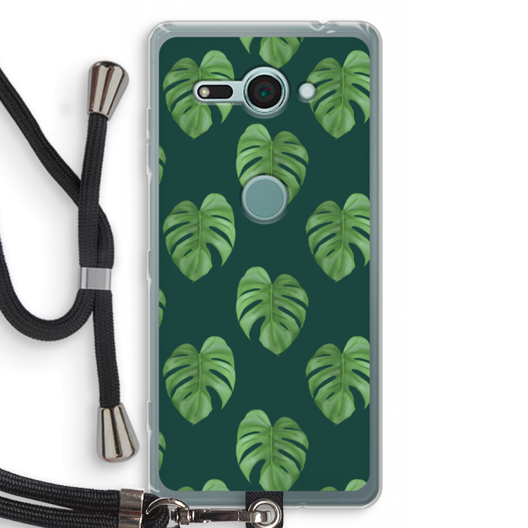 Monstera leaves: Sony Xperia XZ2 Compact Transparant Hoesje met koord