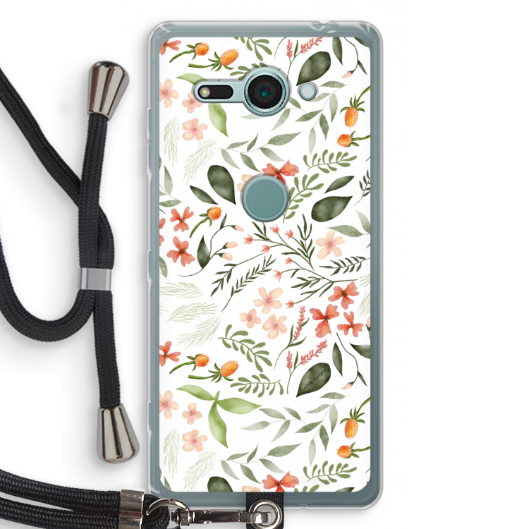 Sweet little flowers: Sony Xperia XZ2 Compact Transparant Hoesje met koord