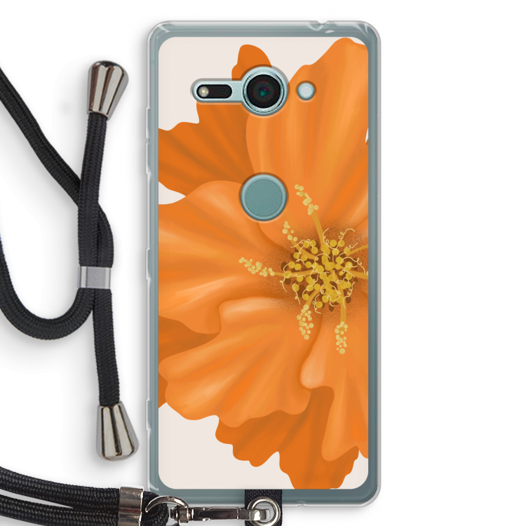 Orange Ellila flower: Sony Xperia XZ2 Compact Transparant Hoesje met koord