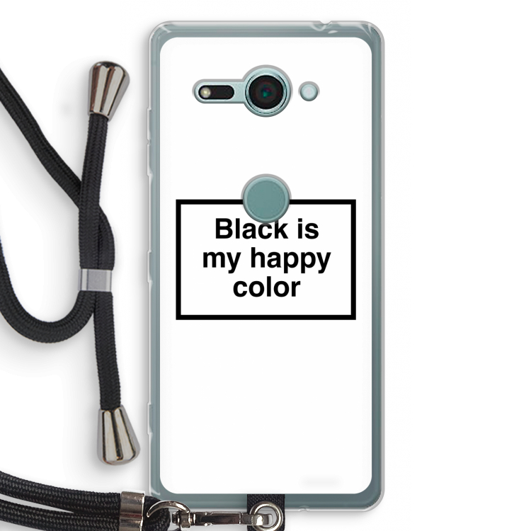 Black is my happy color: Sony Xperia XZ2 Compact Transparant Hoesje met koord