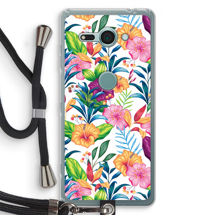 Tropisch 2: Sony Xperia XZ2 Compact Transparant Hoesje met koord