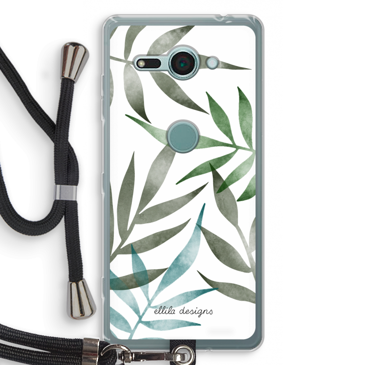 Tropical watercolor leaves: Sony Xperia XZ2 Compact Transparant Hoesje met koord