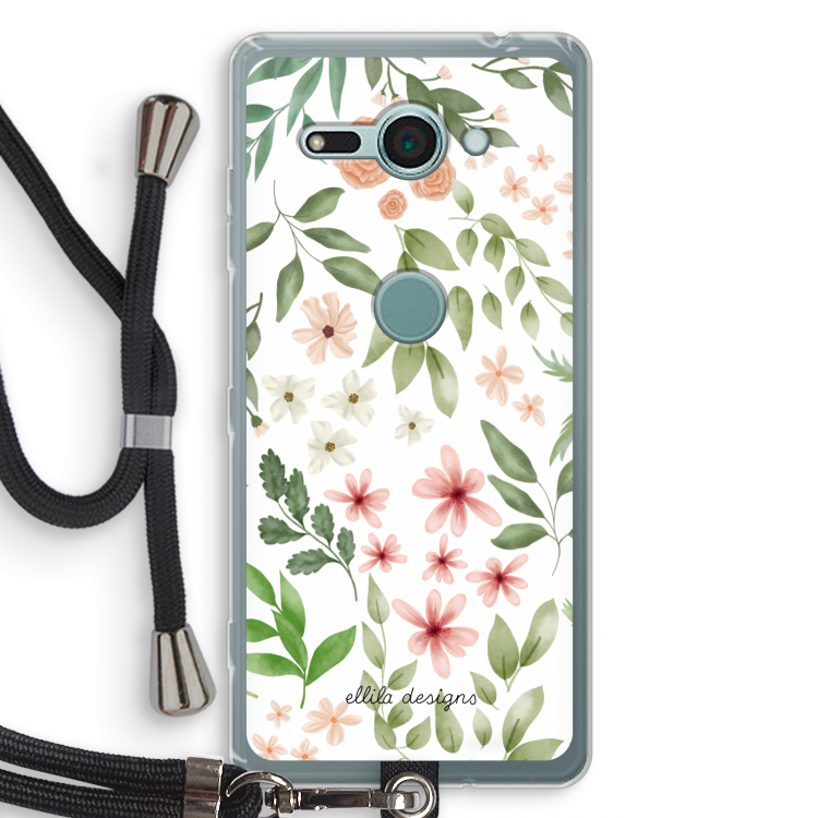 Botanical sweet flower heaven: Sony Xperia XZ2 Compact Transparant Hoesje met koord