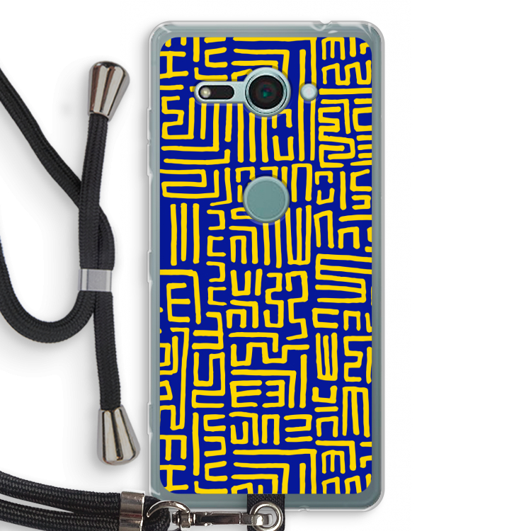 Majorelle Blue Print: Sony Xperia XZ2 Compact Transparant Hoesje met koord