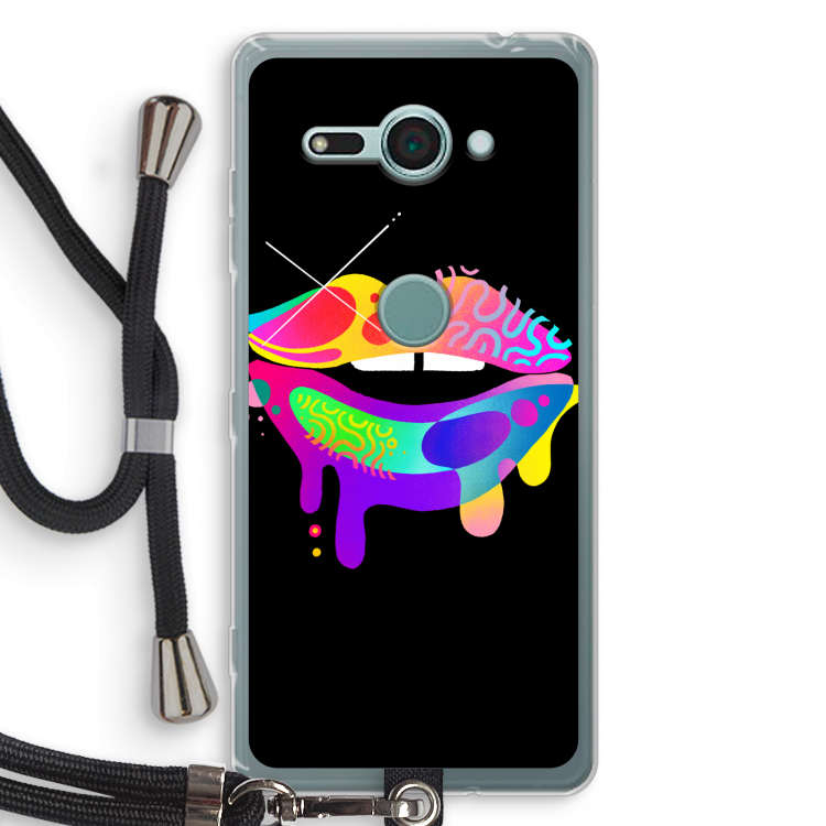 Lip Palette: Sony Xperia XZ2 Compact Transparant Hoesje met koord