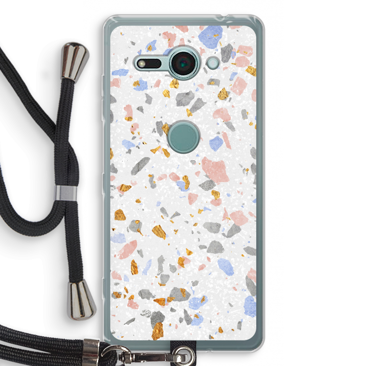 Terrazzo N°8: Sony Xperia XZ2 Compact Transparant Hoesje met koord