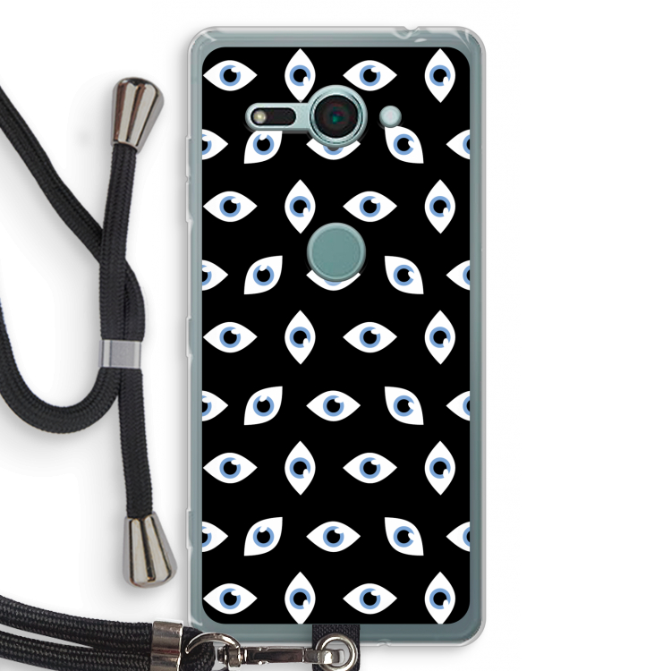 Eyes pattern: Sony Xperia XZ2 Compact Transparant Hoesje met koord