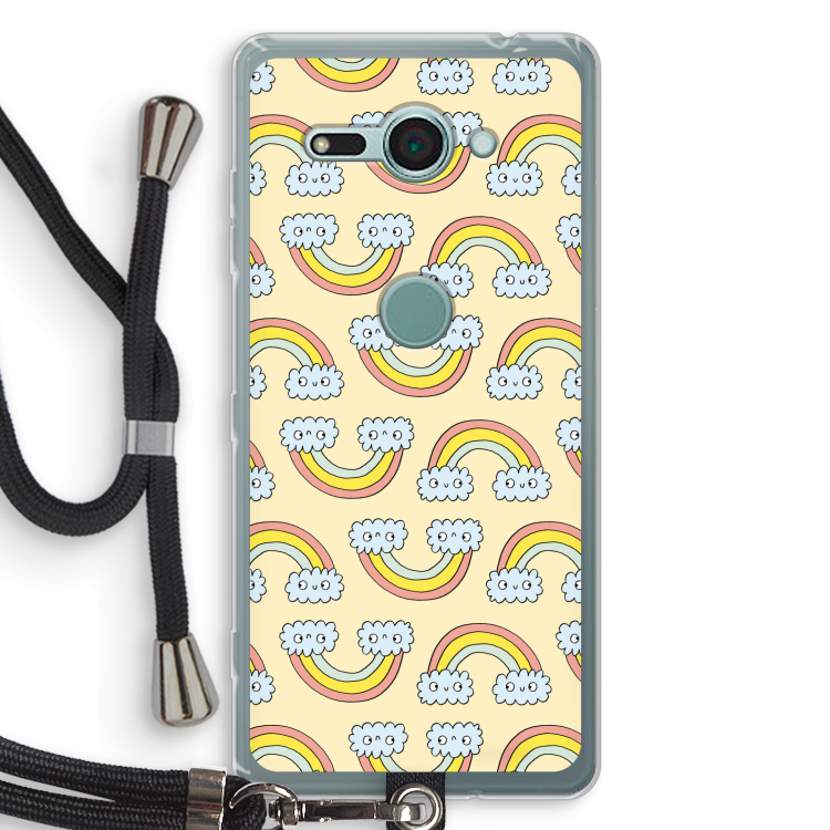 Regenboog: Sony Xperia XZ2 Compact Transparant Hoesje met koord