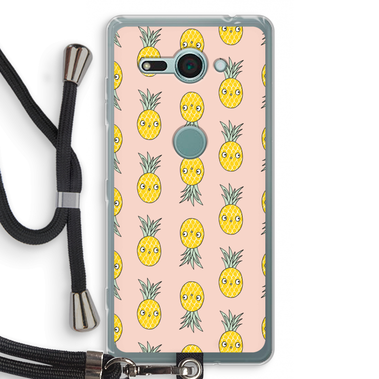 Ananas: Sony Xperia XZ2 Compact Transparant Hoesje met koord