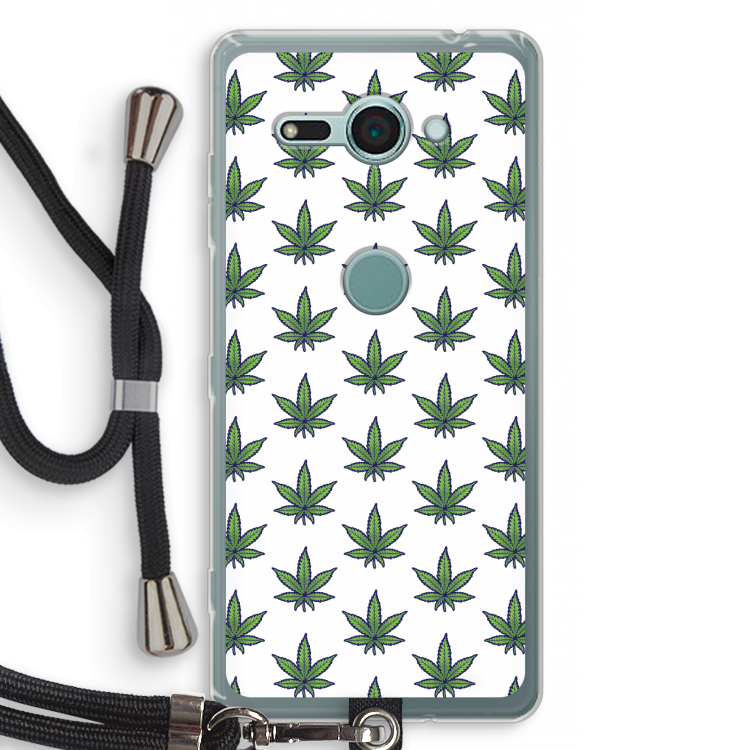Weed: Sony Xperia XZ2 Compact Transparant Hoesje met koord