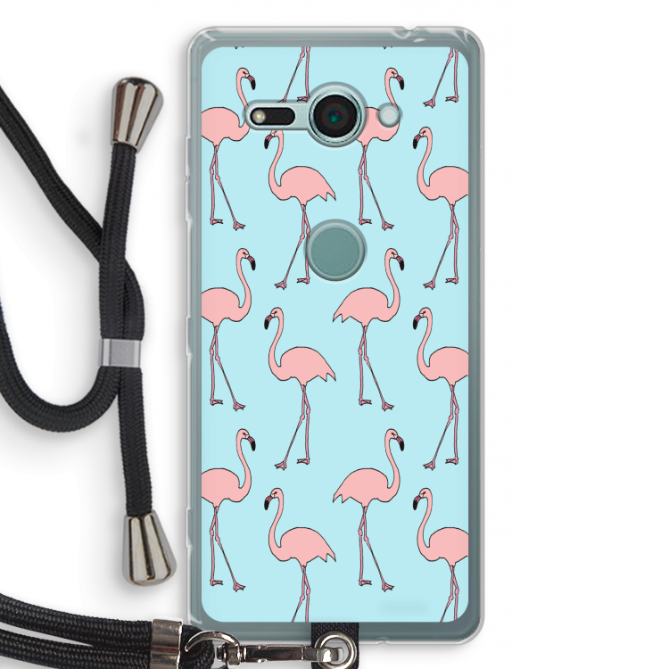 Anything Flamingoes: Sony Xperia XZ2 Compact Transparant Hoesje met koord