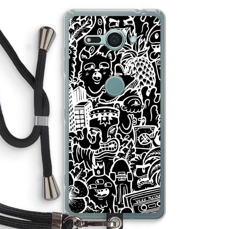 Vexx Black Mixtape: Sony Xperia XZ2 Compact Transparant Hoesje met koord