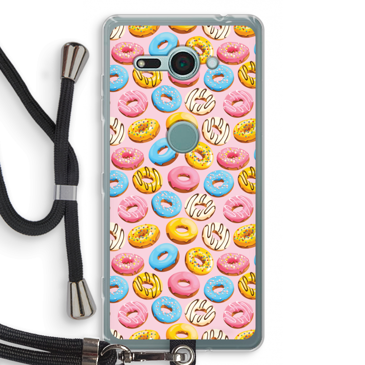 Pink donuts: Sony Xperia XZ2 Compact Transparant Hoesje met koord