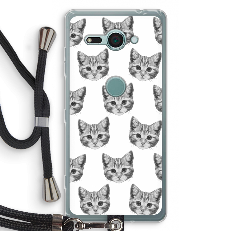 Kitten: Sony Xperia XZ2 Compact Transparant Hoesje met koord