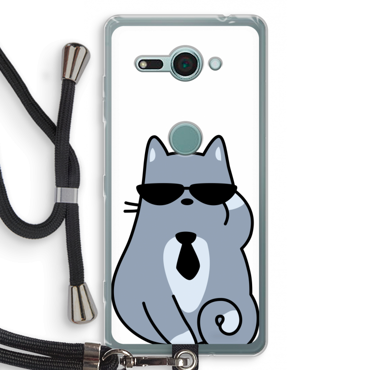 Cool cat: Sony Xperia XZ2 Compact Transparant Hoesje met koord