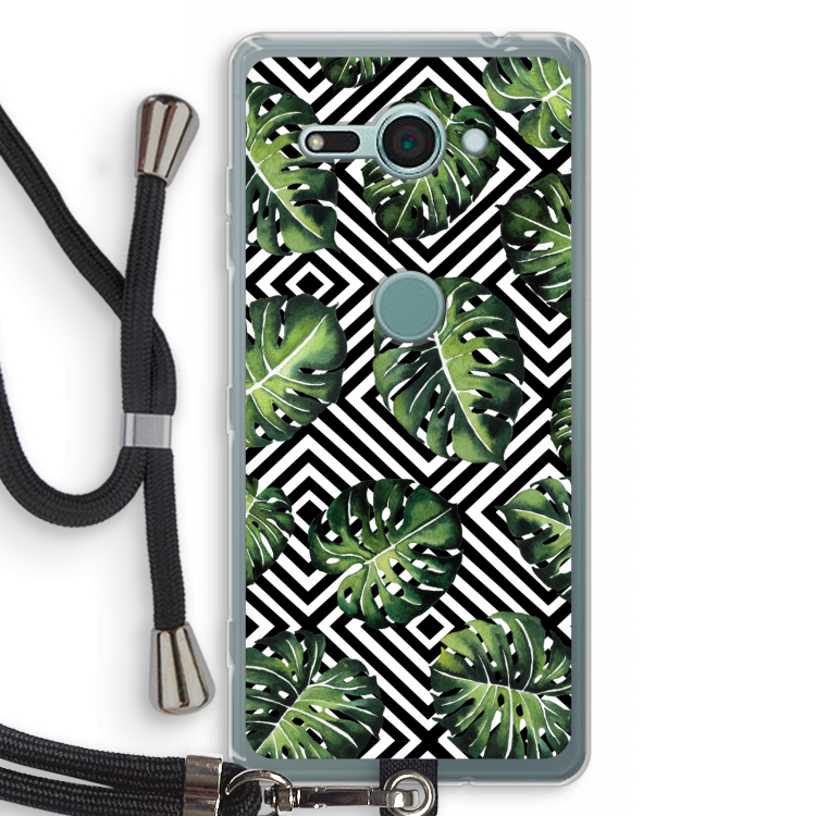 Geometrische jungle: Sony Xperia XZ2 Compact Transparant Hoesje met koord