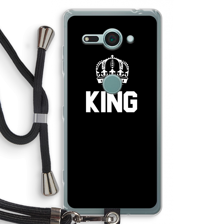 King zwart: Sony Xperia XZ2 Compact Transparant Hoesje met koord