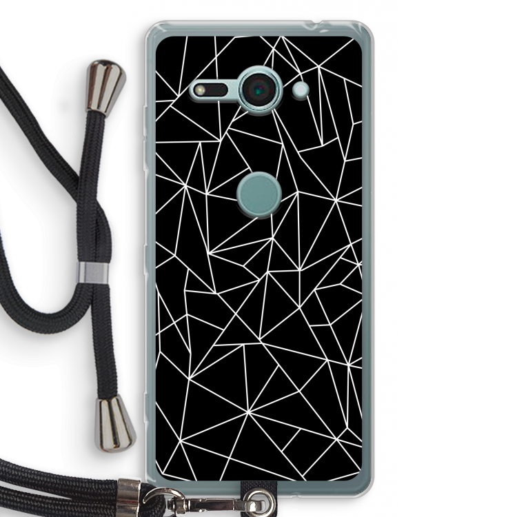 Geometrische lijnen wit: Sony Xperia XZ2 Compact Transparant Hoesje met koord