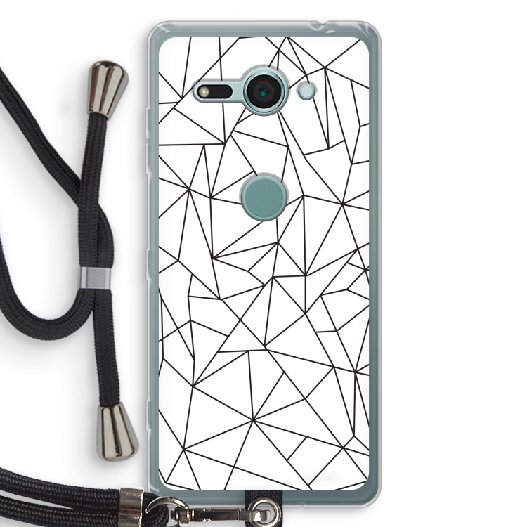 Geometrische lijnen zwart: Sony Xperia XZ2 Compact Transparant Hoesje met koord