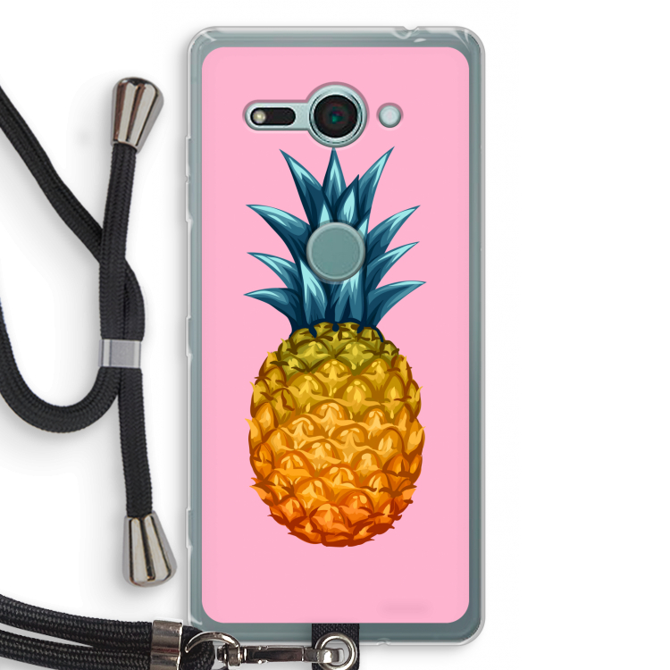 Grote ananas: Sony Xperia XZ2 Compact Transparant Hoesje met koord