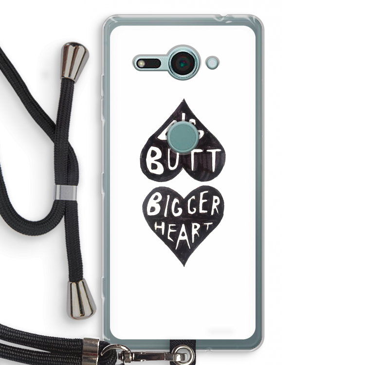 Big butt bigger heart: Sony Xperia XZ2 Compact Transparant Hoesje met koord
