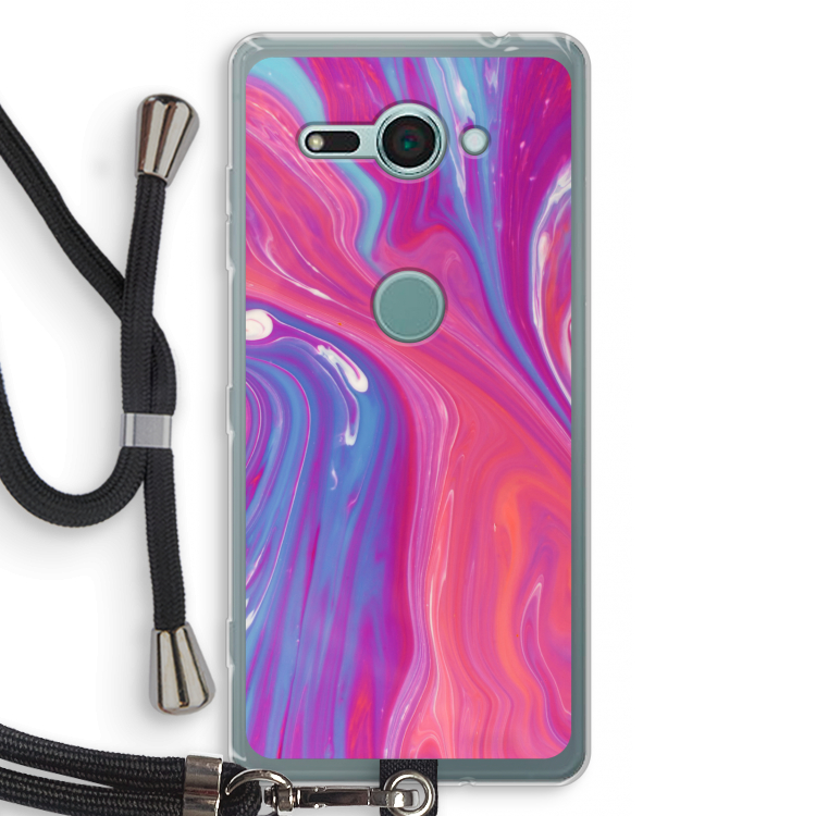 Paarse stroom: Sony Xperia XZ2 Compact Transparant Hoesje met koord