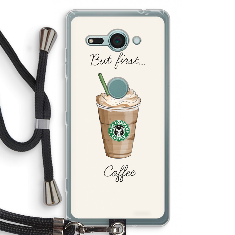But first coffee: Sony Xperia XZ2 Compact Transparant Hoesje met koord