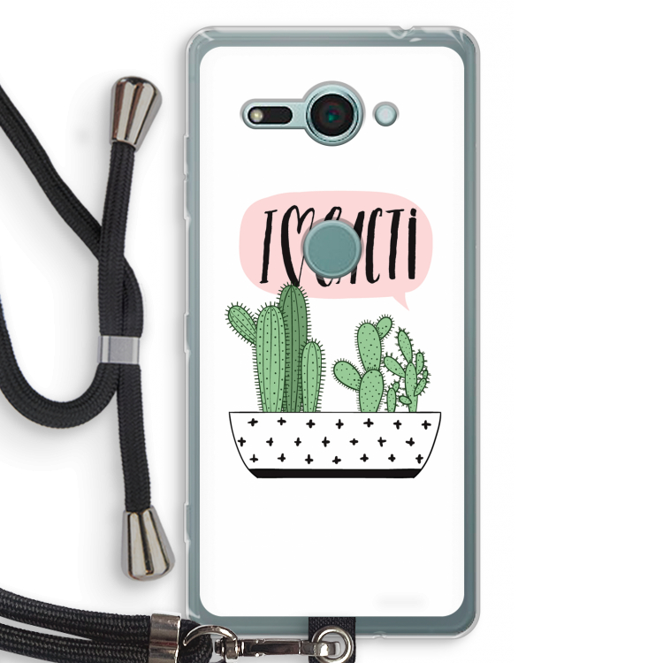I love cacti: Sony Xperia XZ2 Compact Transparant Hoesje met koord