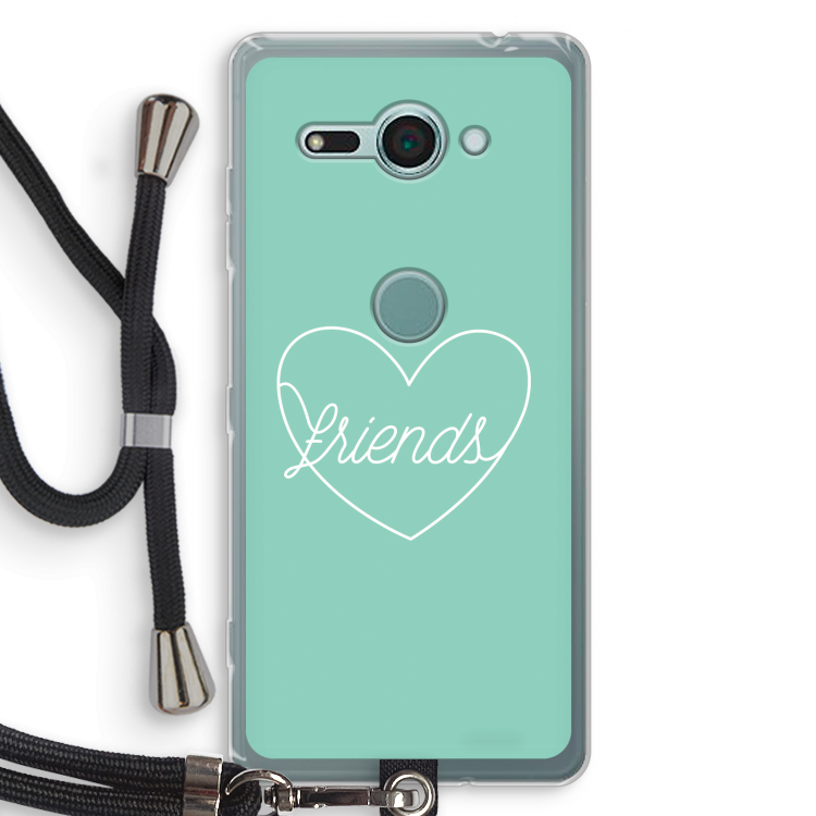 Friends heart pastel: Sony Xperia XZ2 Compact Transparant Hoesje met koord