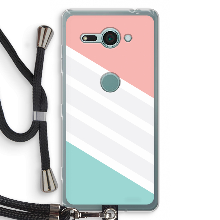 Strepen pastel: Sony Xperia XZ2 Compact Transparant Hoesje met koord